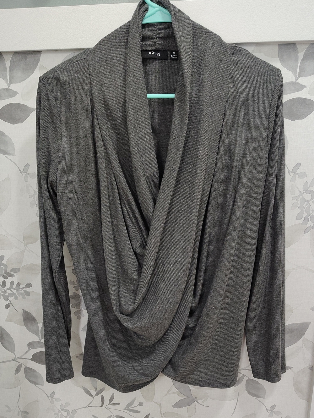 Apt. 9 Gray Draped Waterfall Cardigan